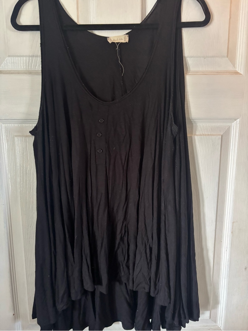 Altar'd State Black Sleeveless Button-Front Swing Tank